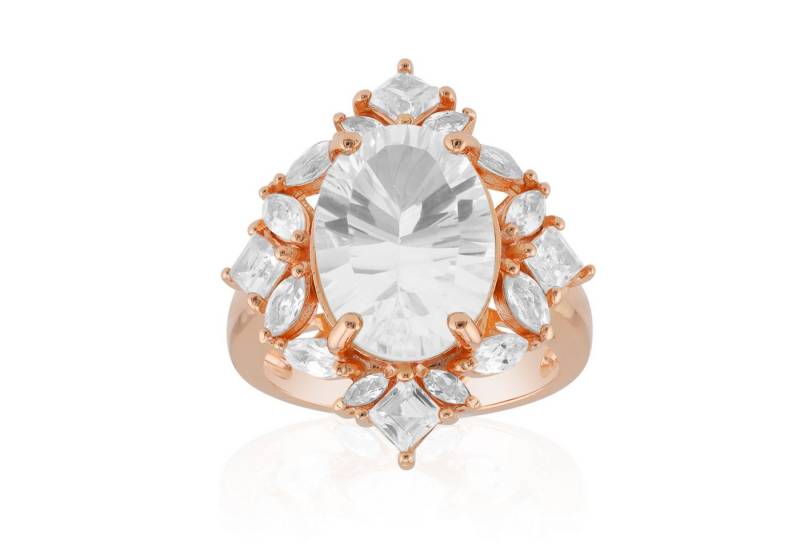 Cavill Silberring Cavill Weißer Topas Ring 7,7 ct, rosévergoldet, Sterling Silber (1-tlg) von Cavill