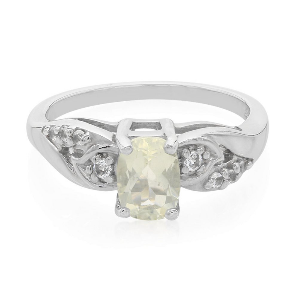 Cavill Silberring Orthoklas Ring 0,68 ct mit weißen Topasen 0,799 ct in 925 Silber (1-tlg) von Cavill