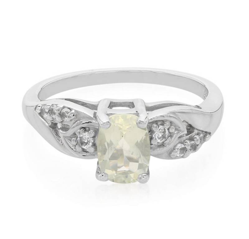 Cavill Silberring Orthoklas Ring 0,68 ct mit weißen Topasen 0,799 ct in 925 Silber (1-tlg) von Cavill