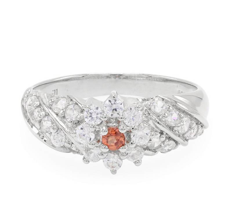 Cavill Silberring Padparadscha-Saphir Ring 0,09 ct Silber plattiert mit Zirkon 1,44 ct (1-tlg) von Cavill