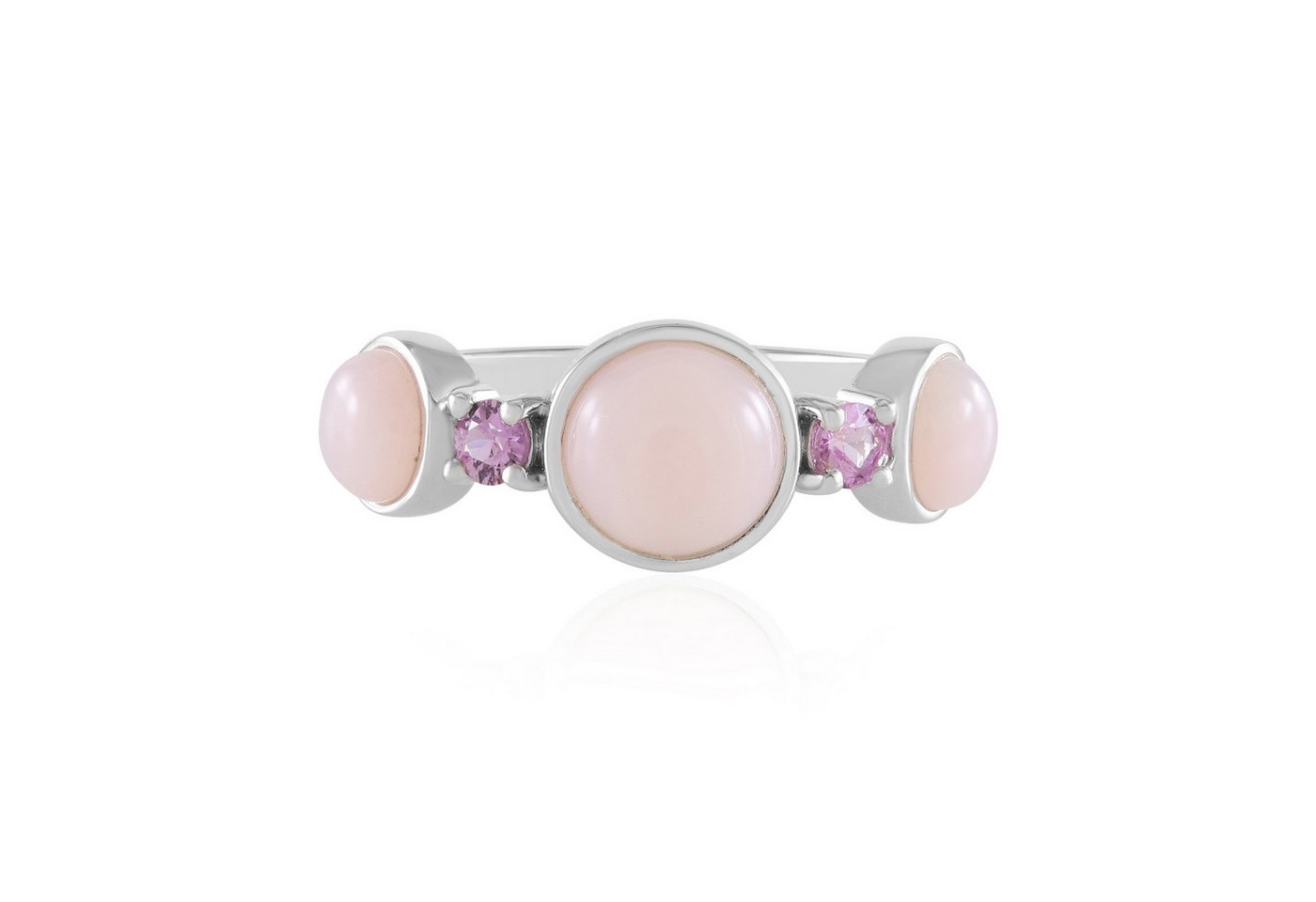 Cavill Silberring Cavill Ring Damen 925 Silber mit 1,17 ct rosa Opal & Saphiren (1-tlg) von Cavill