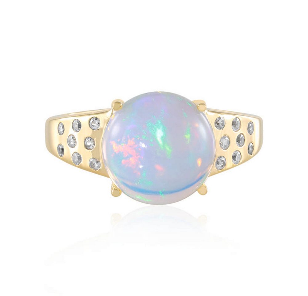 Cavill Silberring Cavill Ring mit 3,21 ct Welo Opal, 16 Zirkone, 925er Goldplattiert (1-tlg) von Cavill