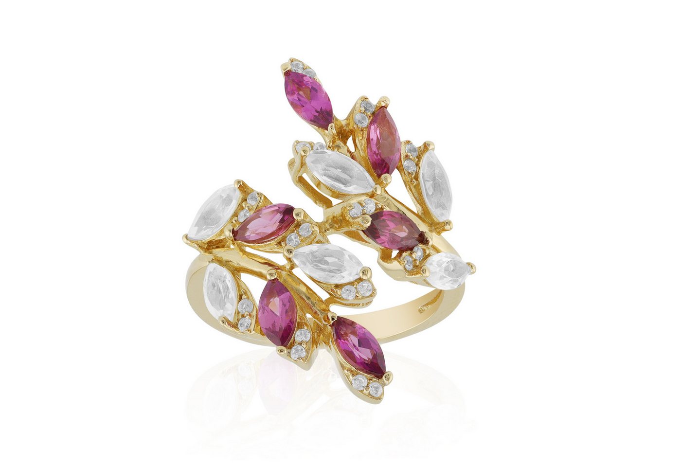 Cavill Silberring Ring Sterlingsilber vergoldet mit Rhodolith 0,95 ct und Topas 0,93 ct (1-tlg) von Cavill