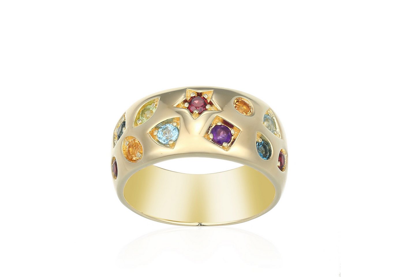 Cavill Silberring Vergoldeter Sterlingsilberring mit 0,6 ct Rhodolith, Topas Damen (1-tlg) von Cavill