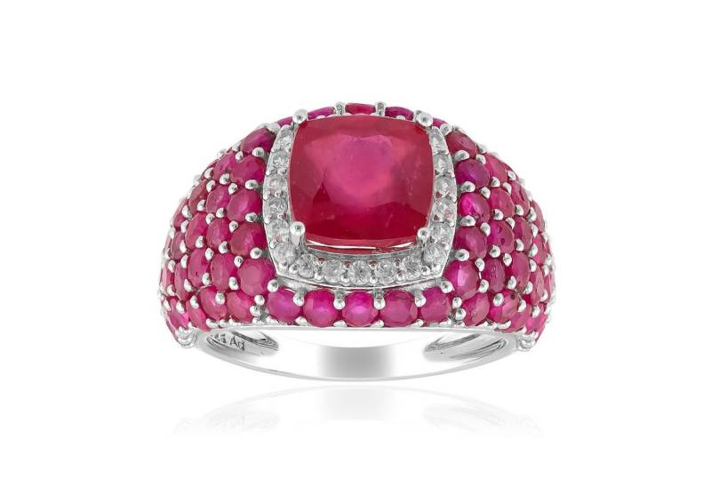 Cavill Silberring Cavill Rubinring 3,5 ct Sterlingsilber platinierend, rot Damen (1-tlg) von Cavill