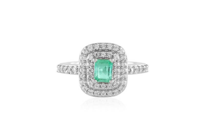 Cavill Silberring Cavill Ring Sterlingsilber mit 0,44 ct Smaragd & 1,11 ct Zirkon (1-tlg) von Cavill