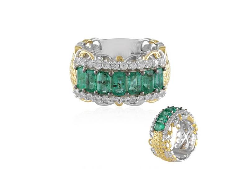 Cavill Silberring Cavill Sambia Smaragd Ring 925er Sterlingsilber 1,54 ct grün (1-tlg) von Cavill