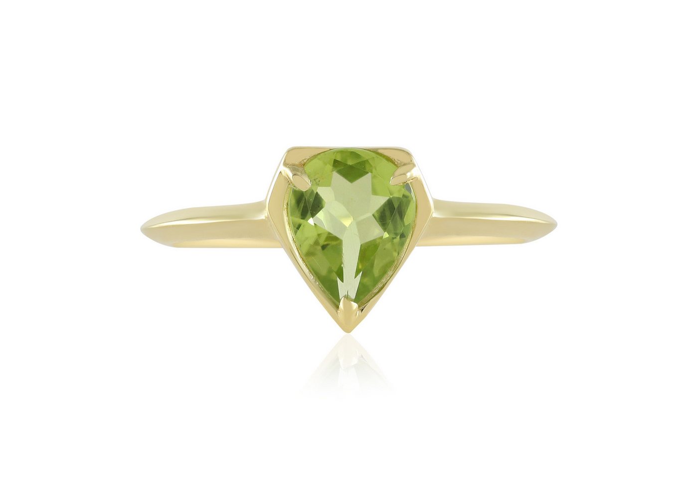 Cavill Solitärring Peridot Ring 0,87 ct, vergoldetes 925er Silber, Tropfenform, Damen (1-tlg) von Cavill