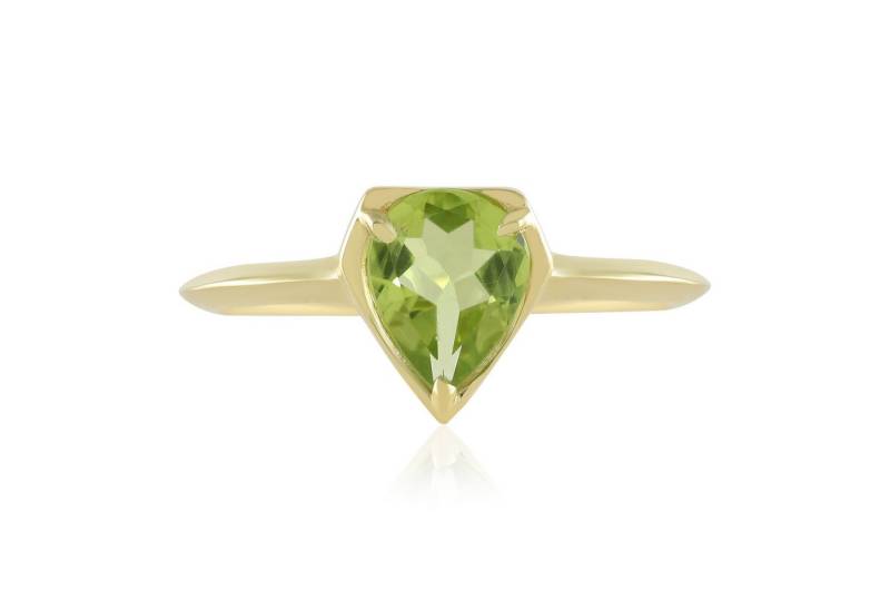 Cavill Solitärring Peridot Ring 0,87 ct, vergoldetes 925er Silber, Tropfenform, Damen (1-tlg) von Cavill