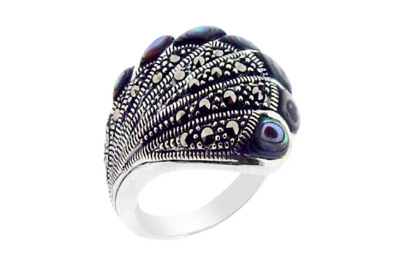 Cavill Silberring Cavill Perlmutt Ring Damen Sterlingsilber 925 mit Markasiten (1-tlg) von Cavill