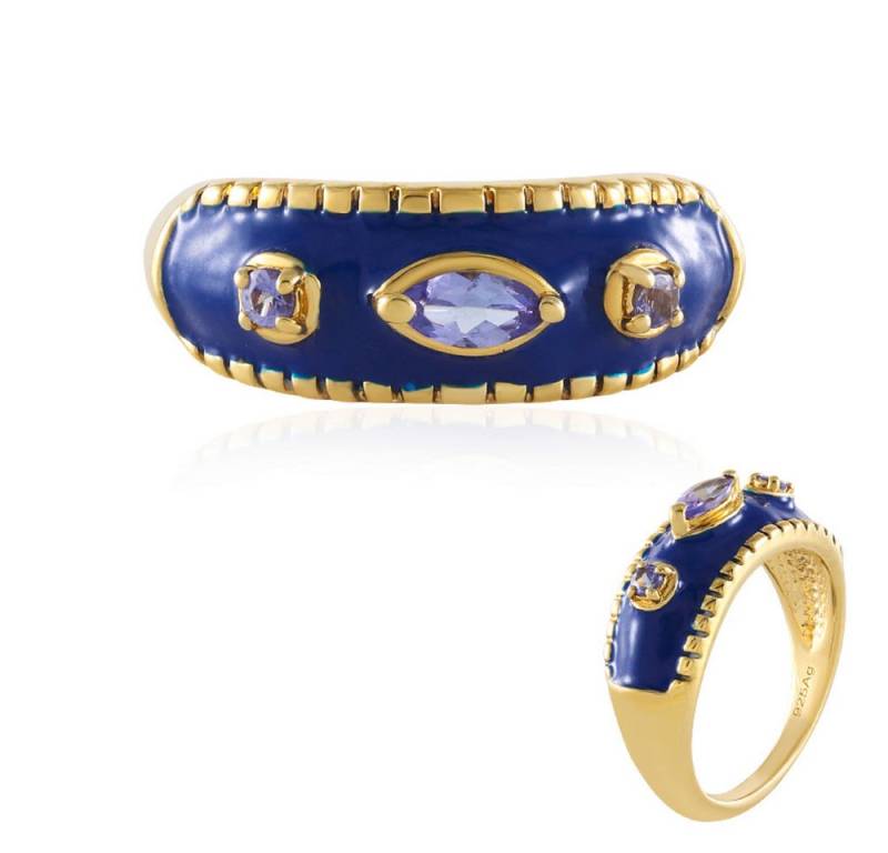 Cavill Silberring Cavill Tansanit Ring, 0,23 ct, vergoldet, 925 Sterling Silber (1-tlg) von Cavill