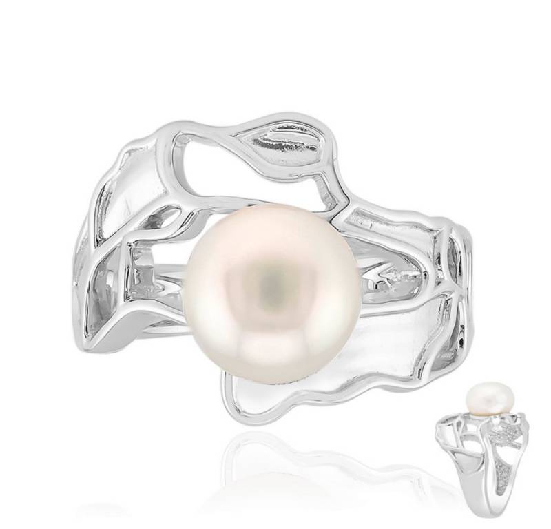 Cavill Perlenring Cavill Ring 925 Sterling Silber mit 9 mm weißer Süßwasserperle (1-tlg) von Cavill