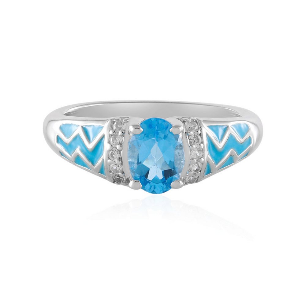 Cavill Silberring Cavill Sterlingsilber Ring mit 0,95 ct blauem Topas & Zirkon Damen (1-tlg) von Cavill