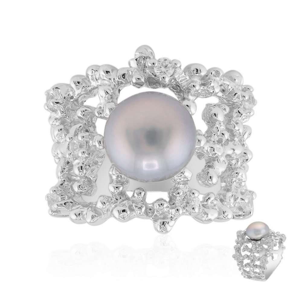 Cavill Perlenring Cavill Ring Sterlingsilber mit 9 mm Perle und 0,28 ct Zirkonen Damen (1-tlg) von Cavill