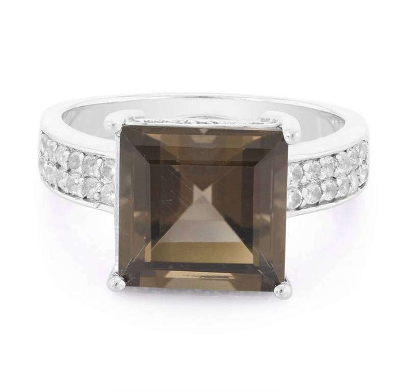 Cavill Silberring Silberring mit 3,92 ct Rauchquarz & 0,30 ct weißen Topasen (1-tlg) von Cavill