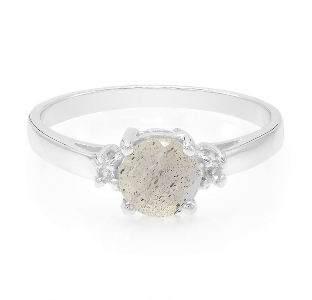 Cavill Silberring Spektrolith Silberring 0,78 ct mit weißen Topas, Damen 925 (1-tlg) von Cavill