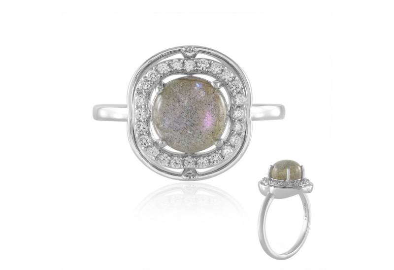 Cavill Silberring Sterlingsilberring 925 mit 2,08 ct rosa Maniry-Labradorit & Zirkonen (1-tlg) von Cavill
