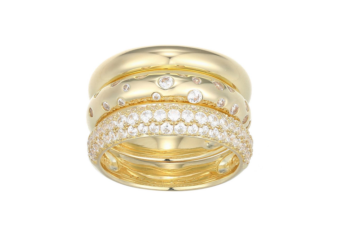 Cavill Silberring Cavill Damenring 1,05 ct Zirkon, 925 Silber mit Goldplattierung (1-tlg) von Cavill