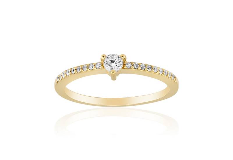 Cavill Silberring Cavill Ring Sterlingsilber vergoldet, 0,25 ct Zirkon, Damenschmuck (1-tlg) von Cavill