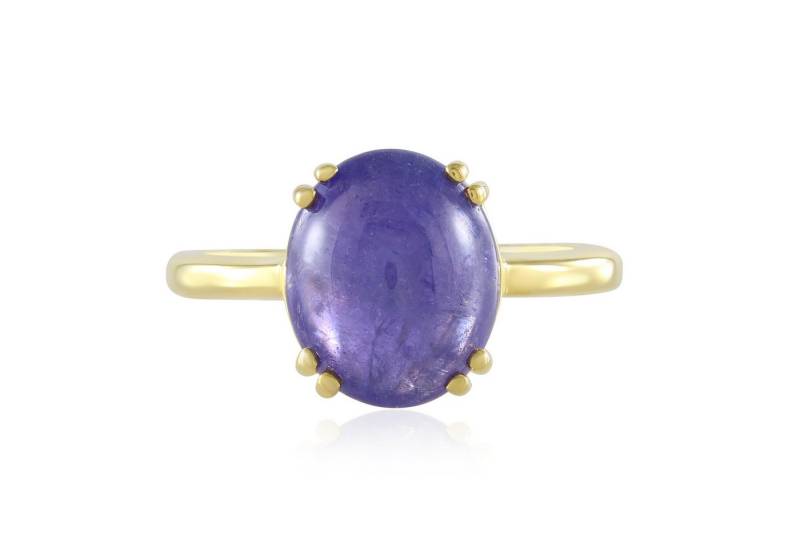 Cavill Solitärring Cavill Ring 4,05 ct Tansanit oval, vergoldet 925 Silber, Damen (1-tlg) von Cavill