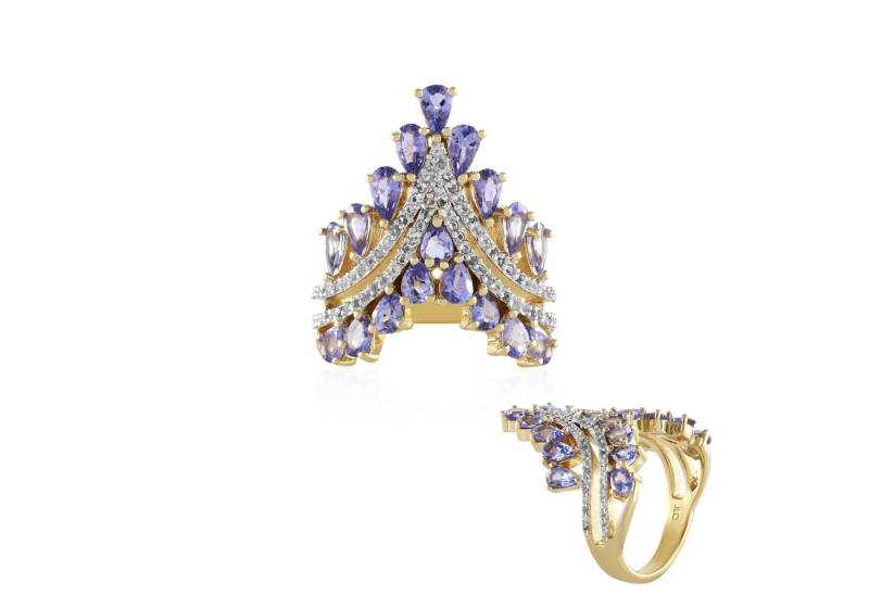 Cavill Silberring Cavill Tansanit Ring Silber 3,04 ct Tropfenform vergoldet Damen (1-tlg) von Cavill