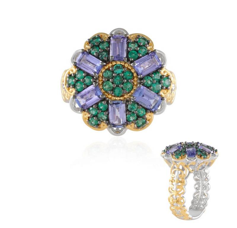Cavill Silberring Cavill Ring Sterlingsilber 1,46 ct Tansanit & 0,56 ct Smaragd (1-tlg) von Cavill