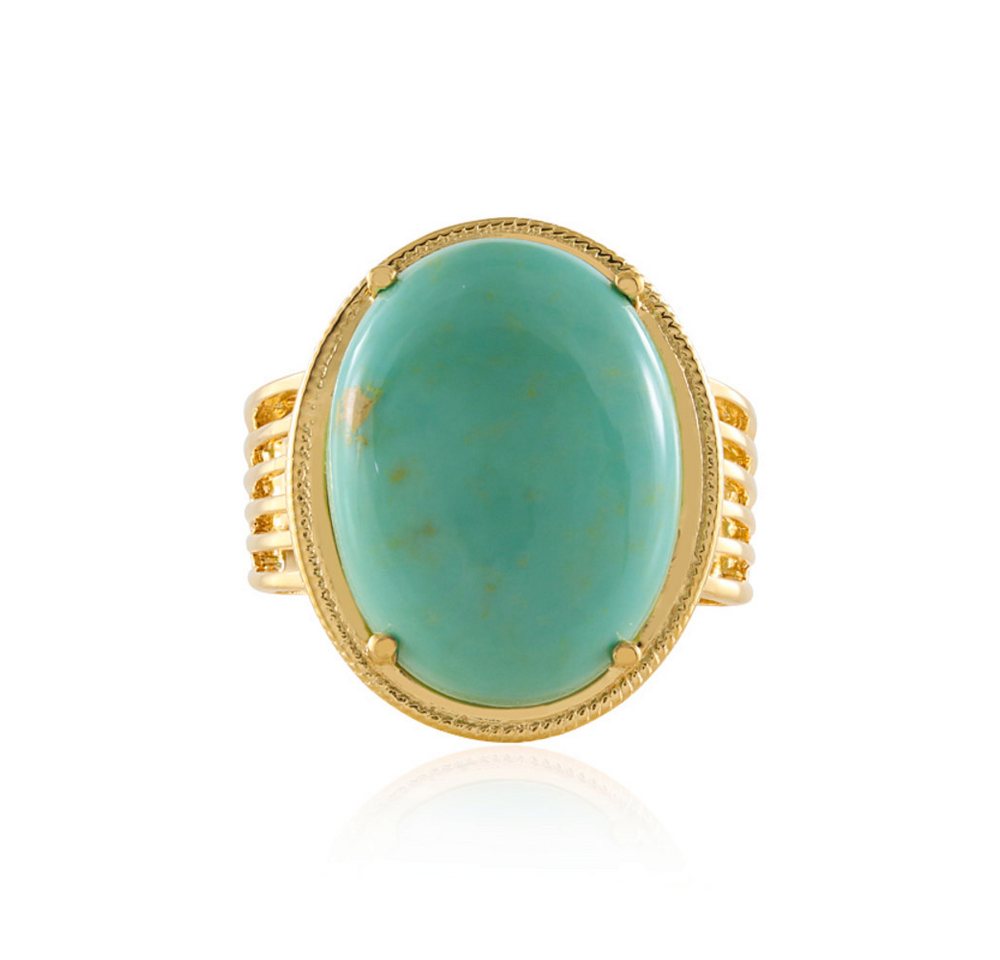 Cavill Solitärring Cavill Ring Sterlingsilber vergoldet 12,29 ct Tyrone-Türkis Oval (1-tlg) von Cavill