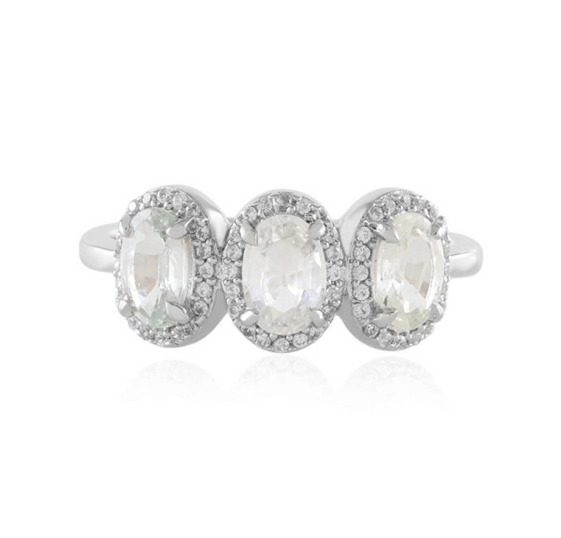 Cavill Silberring Cavill Ring aus Sterlingsilber 1,38 ct Saphir Zirkon Oval Platin (1-tlg) von Cavill