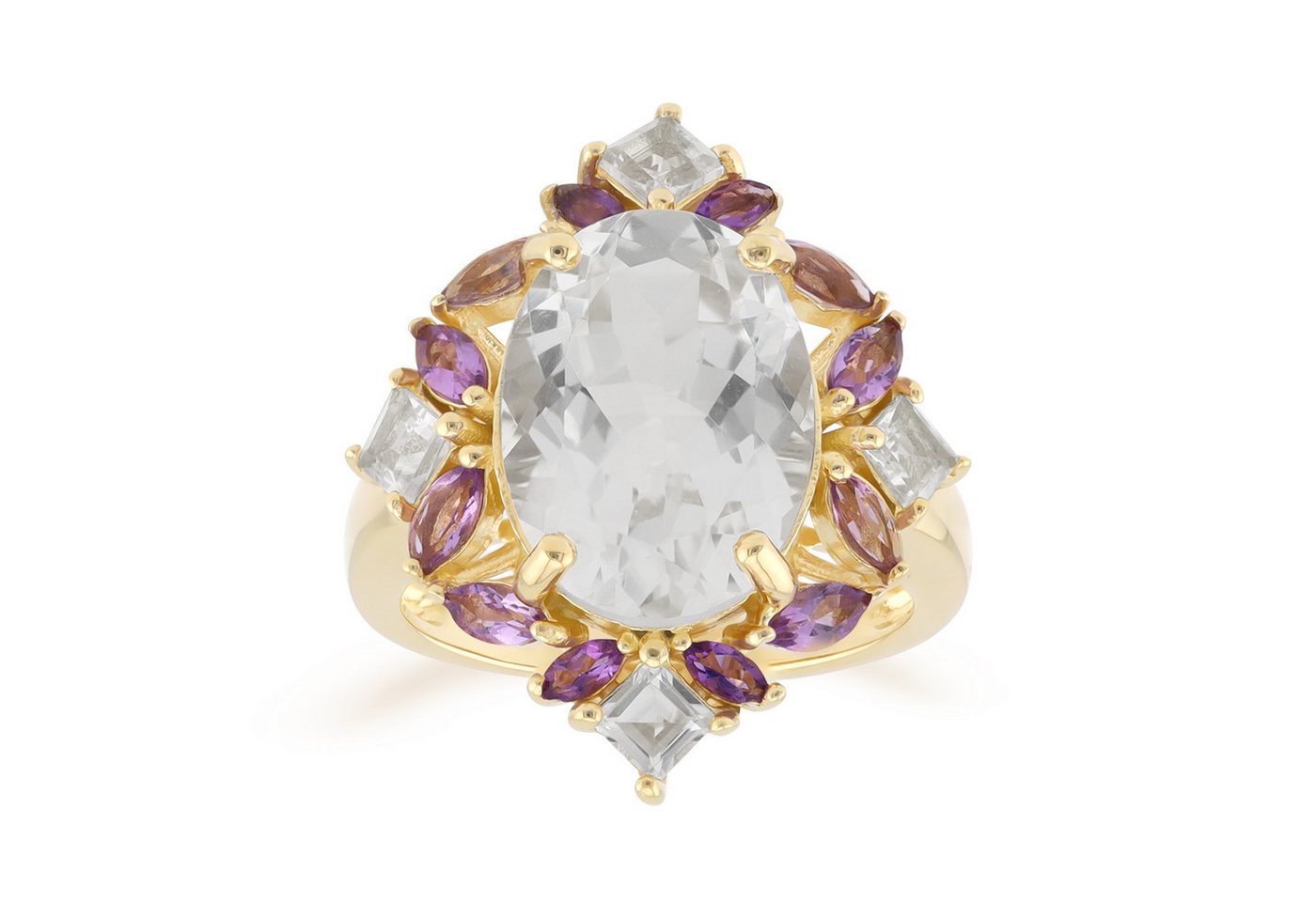 Cavill Silberring Cavill Ring Sterlingsilber 8,13 ct Weißer Topas & Amethyst (1-tlg) von Cavill