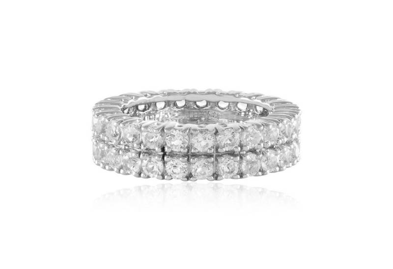 Cavill Silberring Weißer Topas Ring 3,35 ct, Sterlingsilber platinplattiert, 50 Steine (1-tlg) von Cavill