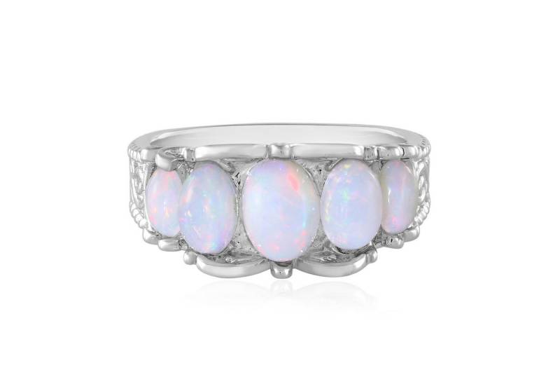 Cavill Silberring Welo-Opal Ring 925 Sterling Silber platinplattiert, 1,49 ct Oval (1-tlg) von Cavill
