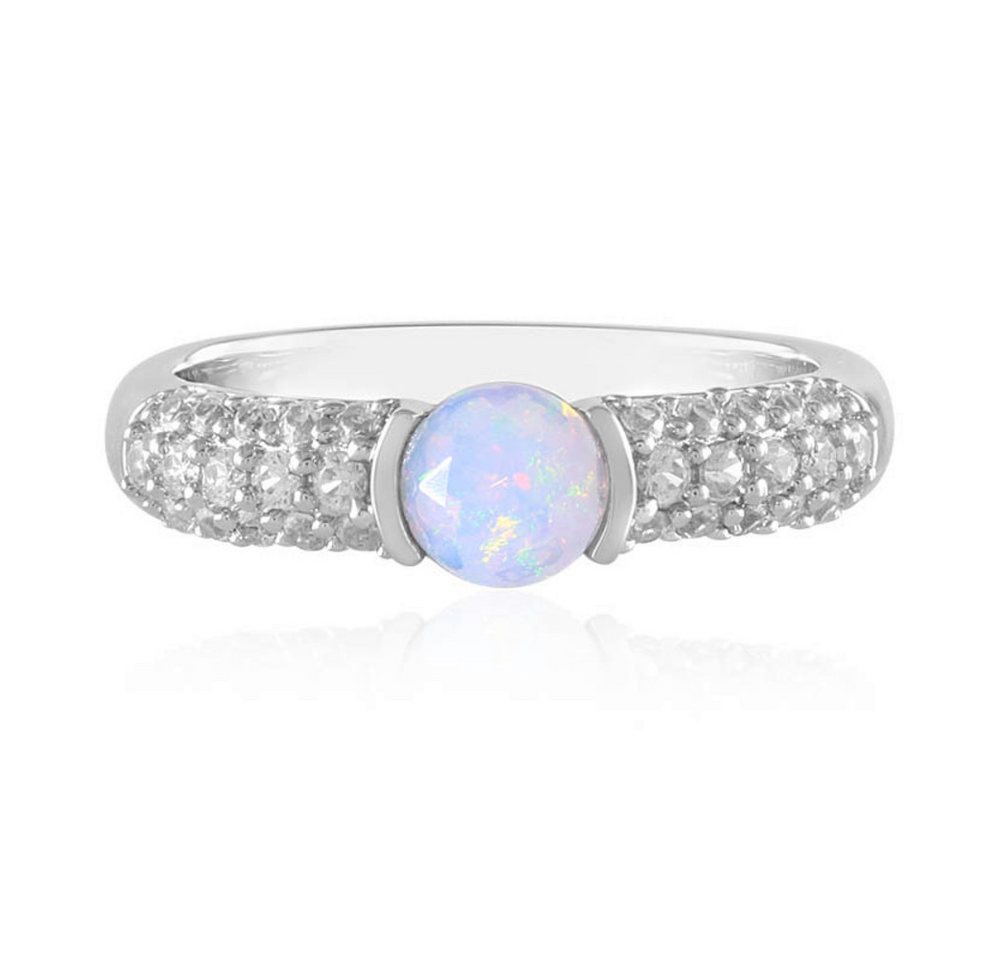 Cavill Silberring Welo-Opal Ring 1,17 ct, platiniert, 925 Sterlingsilber, Zirkon (1-tlg) von Cavill
