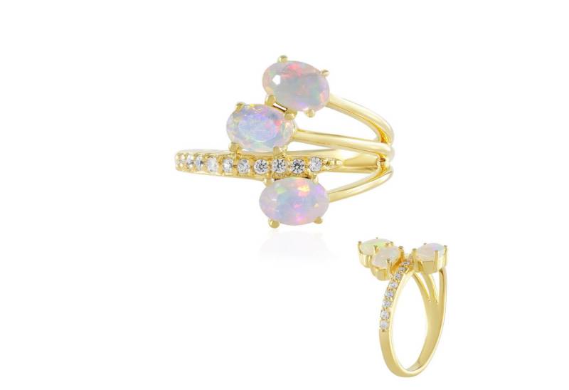 Cavill Silberring Welo Opal Vergoldeter Sterling Silber Ring (1-tlg) von Cavill