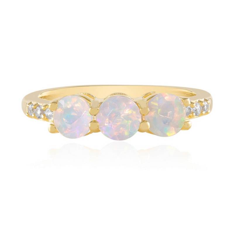 Cavill Silberring Sterlingsilber Ring, 0,75 ct Welo-Opal & 0,12 ct Zirkon, vergoldet (1-tlg) von Cavill