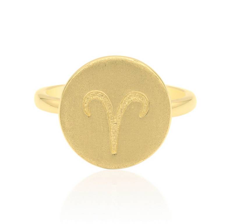 Cavill Silberring 925 Sterling Silber Ring mit Widder Sternzeichen, vergoldet (1-tlg) von Cavill