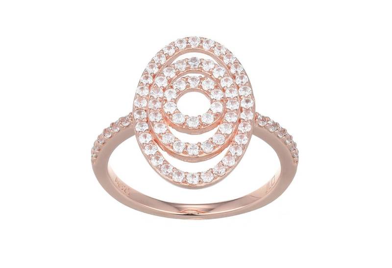 Cavill Silberring Cavill Zirkonring Damen 925 Sterlingsilber Roségold Pave 0,702 ct Oval (1-tlg) von Cavill