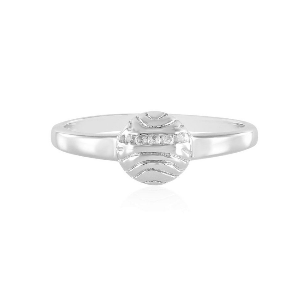 Cavill Silberring Zirkon-Silberring, platinbeschichtet, 0,08 ct Zirkone, elegant (1-tlg) von Cavill