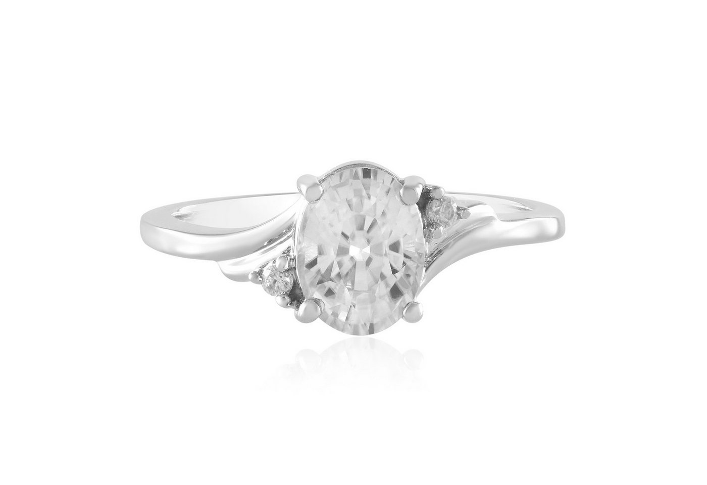 Cavill Silberring Cavill Ring 1,701 ct Zirkon oval & rund Schliff Sterlingsilber platin (1-tlg) von Cavill