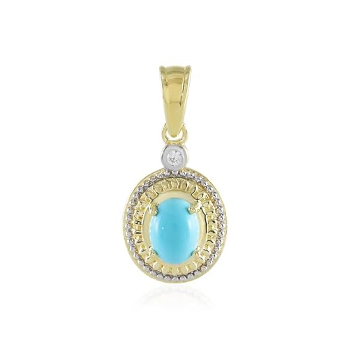 Cavill Sleeping Beauty Türkis Anhänger 1,305 ct ovaler Cabochon vergoldeter Silberanhänger mit Zirkonbesatz 925 Sterling Silber Amerikanischer Türkis Schmuck elegant blau Cavill Sleeping Beauty Türkis Anhänger 1,305 ct ovaler Cabochon vergoldeter Silberanhänger mit Zirkonbesatz 925 Sterling Silber Amerikanischer Türkis Schmuck elegant blau von Cavill