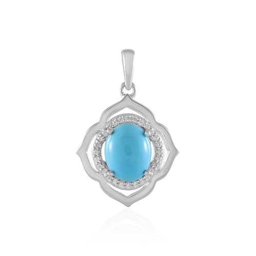 Cavill Sleeping Beauty Türkis Anhänger 925 Sterling Silber Ovaler Cabochon 1,845 ct mit 28 Kambodschanischen Zirkonia 0,18 ct Eleganter Schmuck Türkis Silber 28x18 mm Cavill Sleeping Beauty Türkis Anhänger 925 Sterling Silber Ovaler Cabochon 1,845 ct mit 28 Kambodschanischen Zirkonia 0,18 ct Eleganter Schmuck Türkis Silber 28x18 mm von Cavill