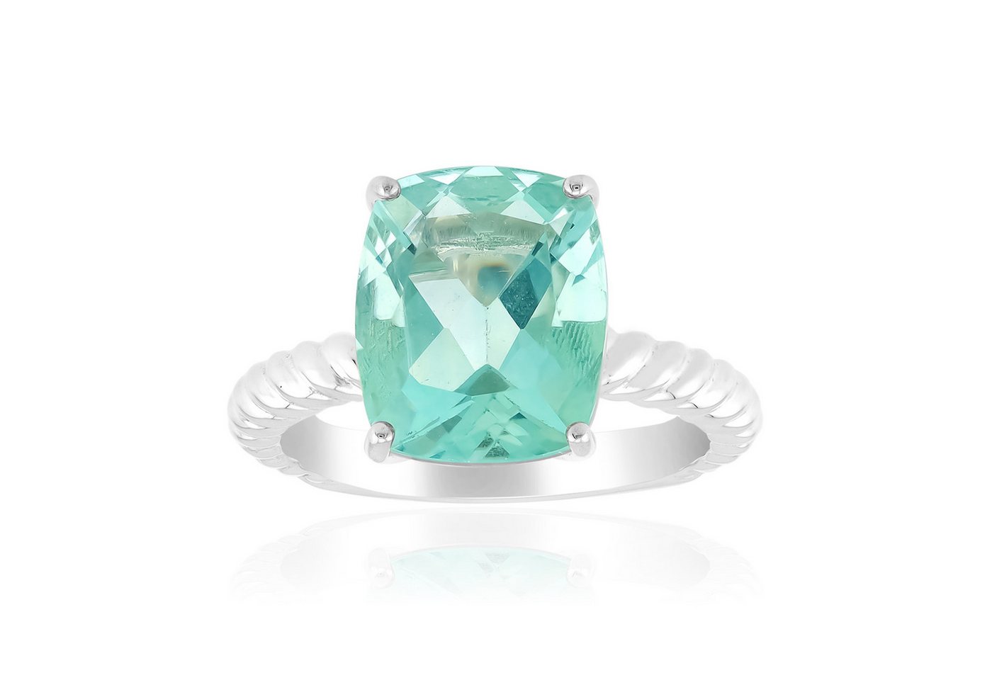 Cavill Solitärring Fluorit Ring 4,08 ct Antikschliff Sterlingsilber Band Damen Schmuck (1-tlg) von Cavill