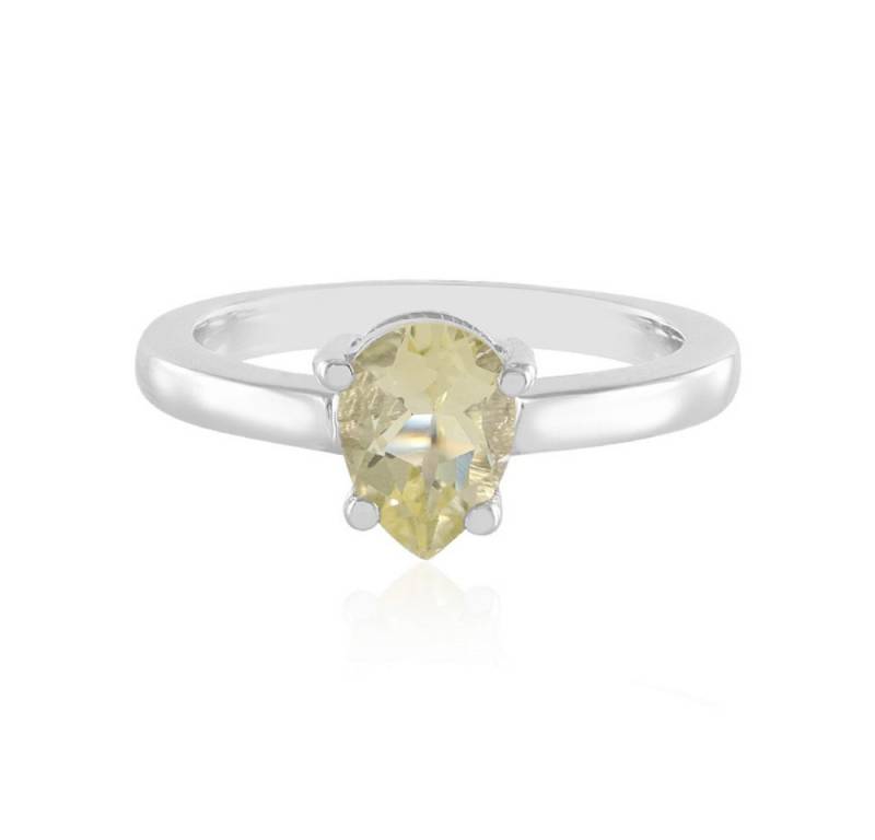 Cavill Solitärring Limonenquarz Ring 0,94 ct Tropfen 925 Silber Platin, Damen Echtschmuck (1-tlg) von Cavill