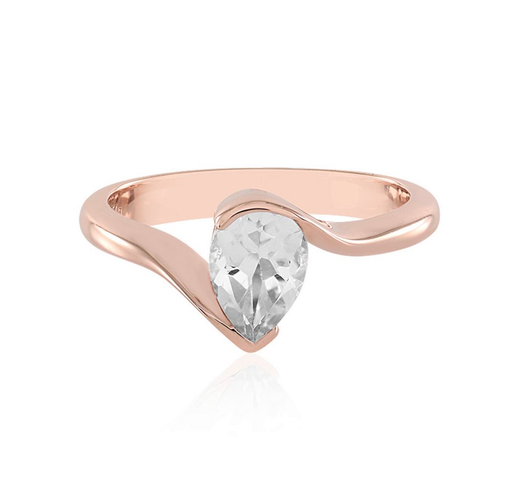 Cavill Solitärring Cavill Damenring 0,74 ct Weißer Topas, Sterlingsilber rosévergold (1-tlg) von Cavill