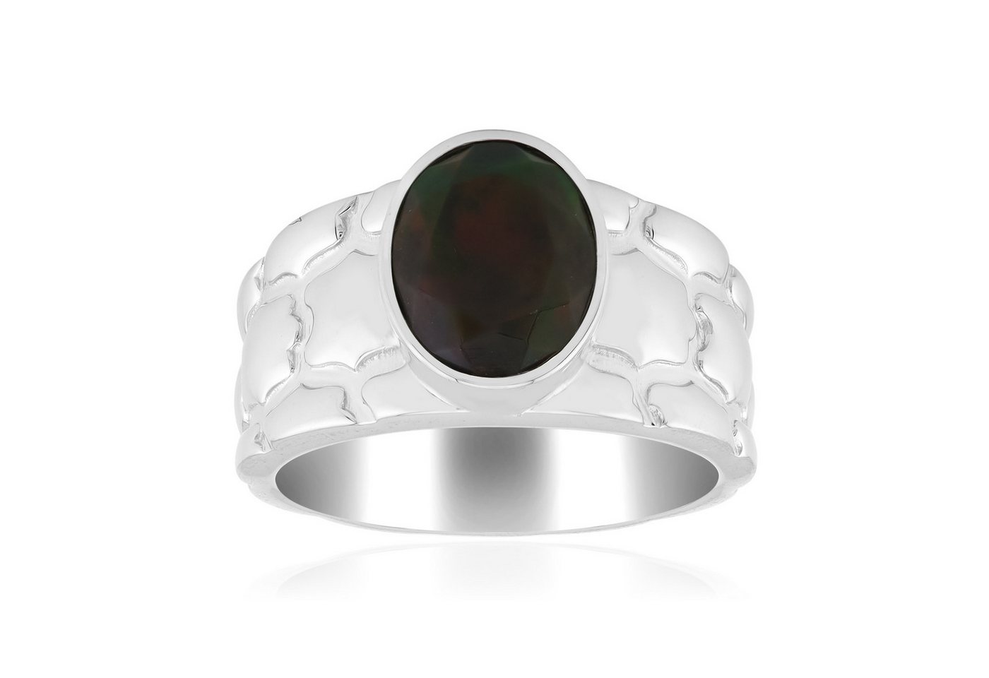 Cavill Solitärring Cavill Opalring 1,54 ct Sterlingsilber platin oval Damen Echtschmuck (1-tlg) von Cavill