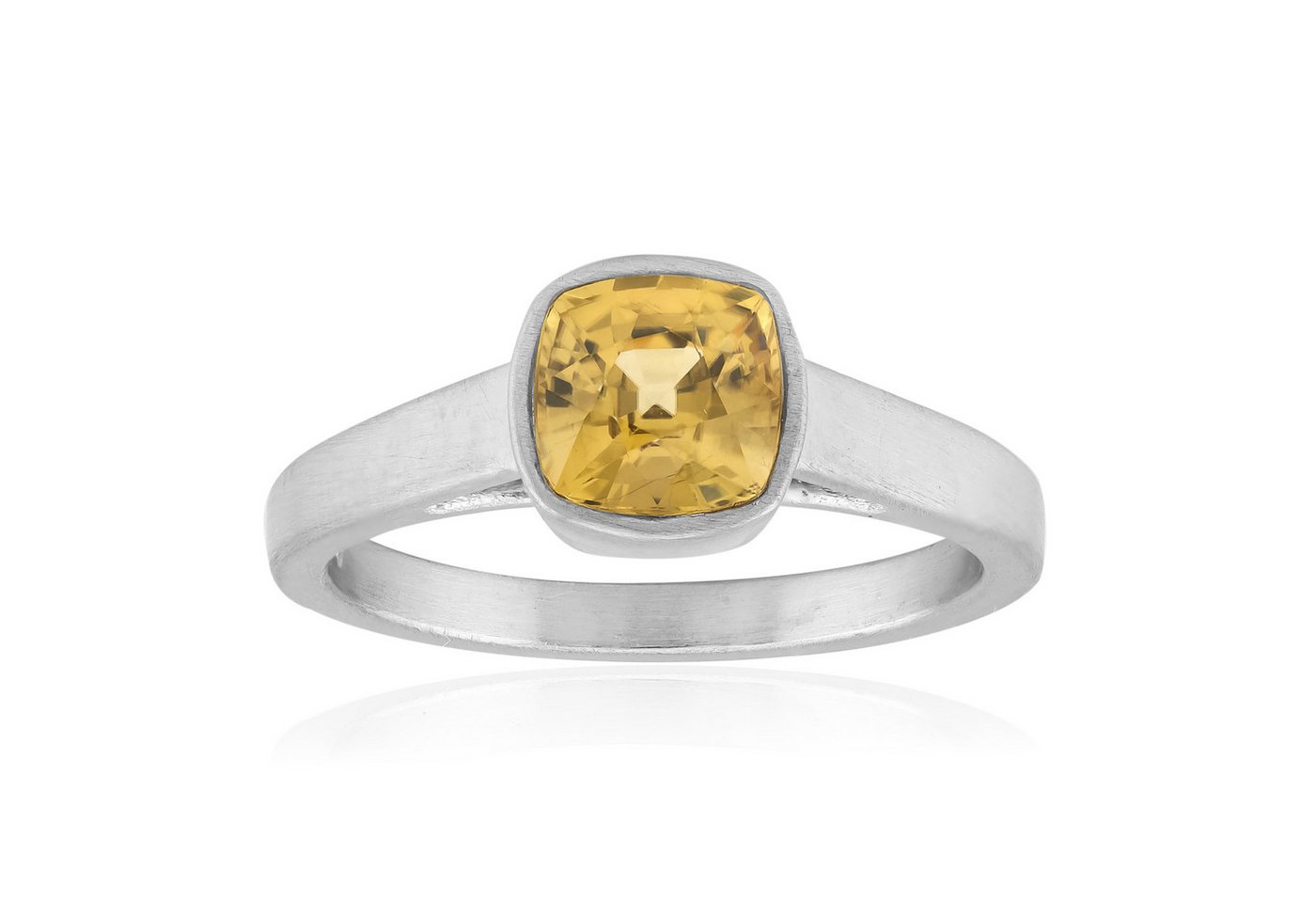 Cavill Solitärring Cavill Ring 1,69 ct gelber Zirkon, 925 Sterlingsilber, platin. (1-tlg) von Cavill