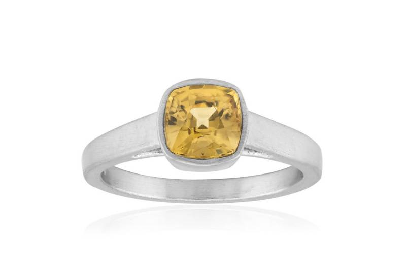 Cavill Solitärring Cavill Ring 1,69 ct gelber Zirkon, 925 Sterlingsilber, platin. (1-tlg) von Cavill