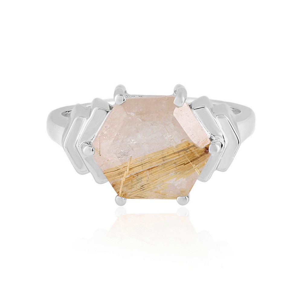 Cavill Solitärring Cavill Ring 3,62 ct Rutilquarz Sterlingsilber platinbeschichtet Damen (1-tlg) von Cavill