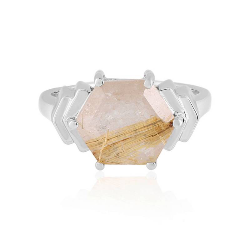 Cavill Solitärring Cavill Ring 3,62 ct Rutilquarz Sterlingsilber platinbeschichtet Damen (1-tlg) von Cavill