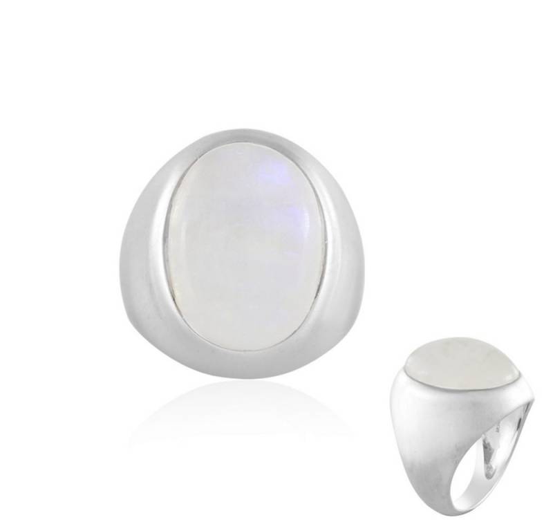 Cavill Solitärring Cavill Ring 8,47 ct Regenbogen-Mondstein, 925 Silber plattiert, Damen (1-tlg) von Cavill