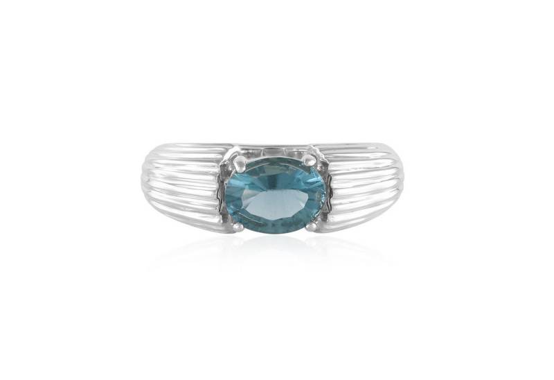 Cavill Solitärring Cavill Ring Grüner Fluorit 1,26 ct Oval Silber platin Damen (1-tlg) von Cavill
